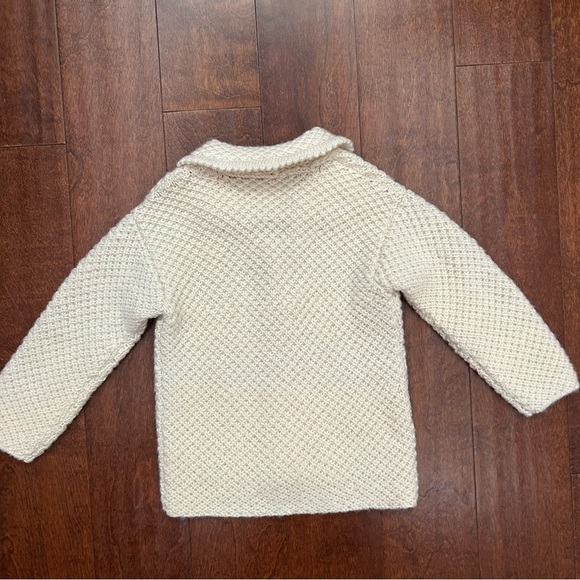 Cozy Cream Knit Kids Cardigan, So Classic and Lovely, Size 5 - Picture 9 of 10